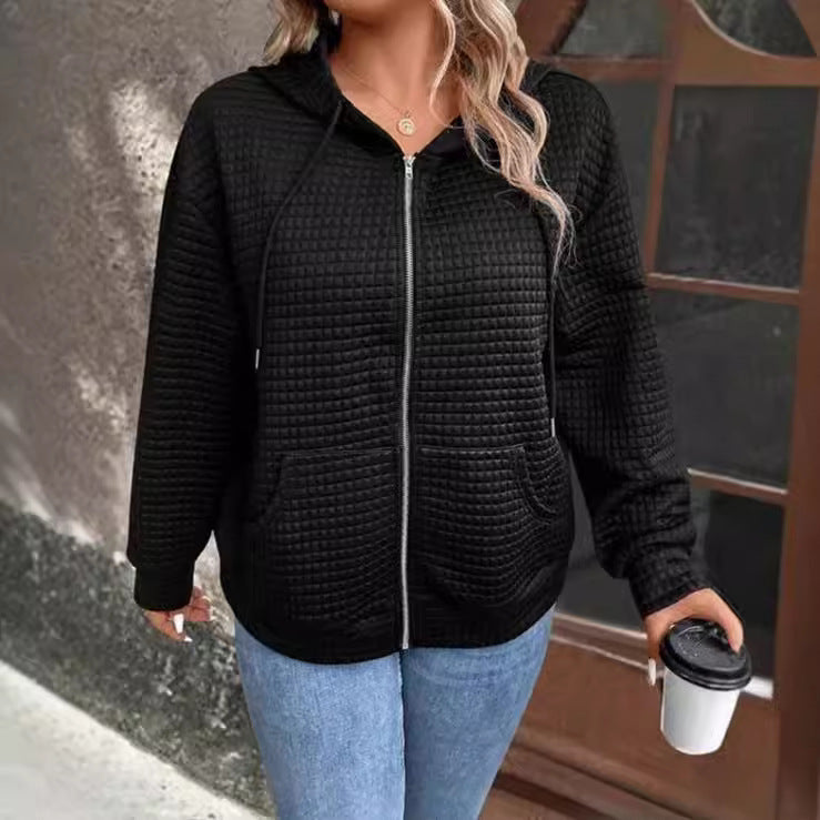 Damen Kapuzenjacke aus strukturiertem Material Drune