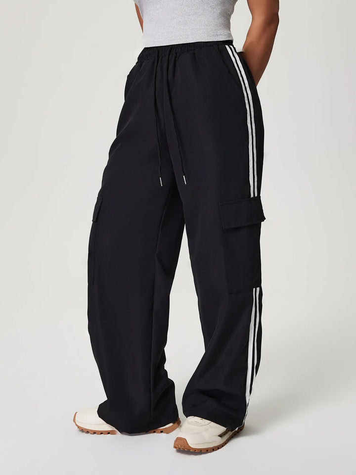 Damen Cargo-Hose mit seitlichen Taschen und elastischem Bund Drune