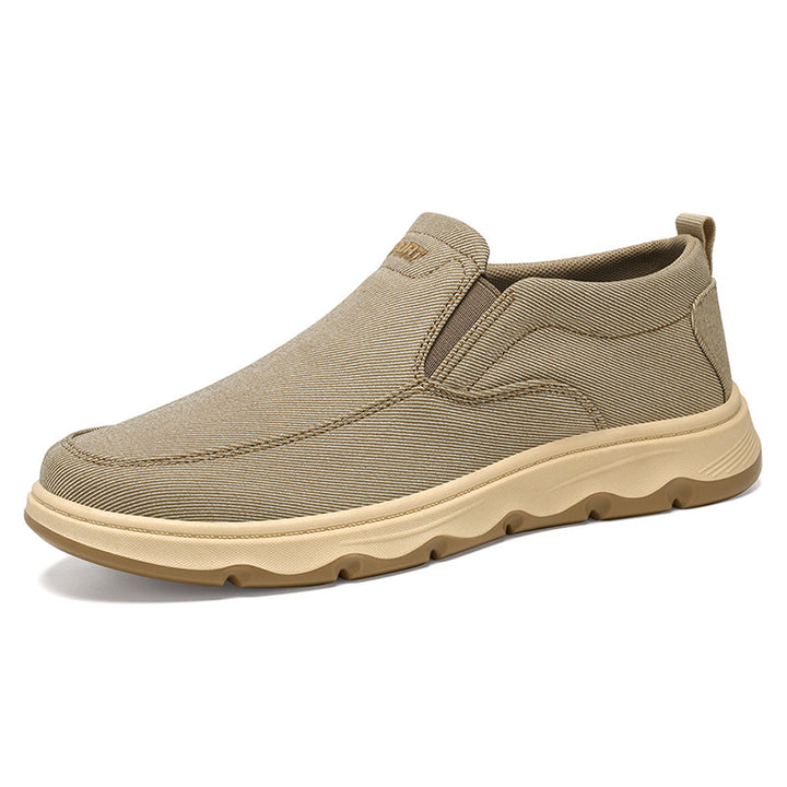 Herren nan leichter atmungsaktiver Canvas-Slip-On Freizeitschuh mit elastischem Einstieg und stoßdämpfender Leichtlaufsohle Drune