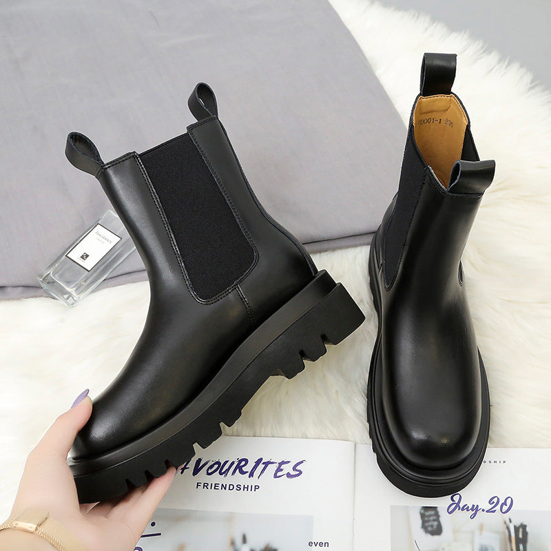 Damen nan Chelsea-Boots mit elastischem Einsatz und markanter Profilsohle Drune