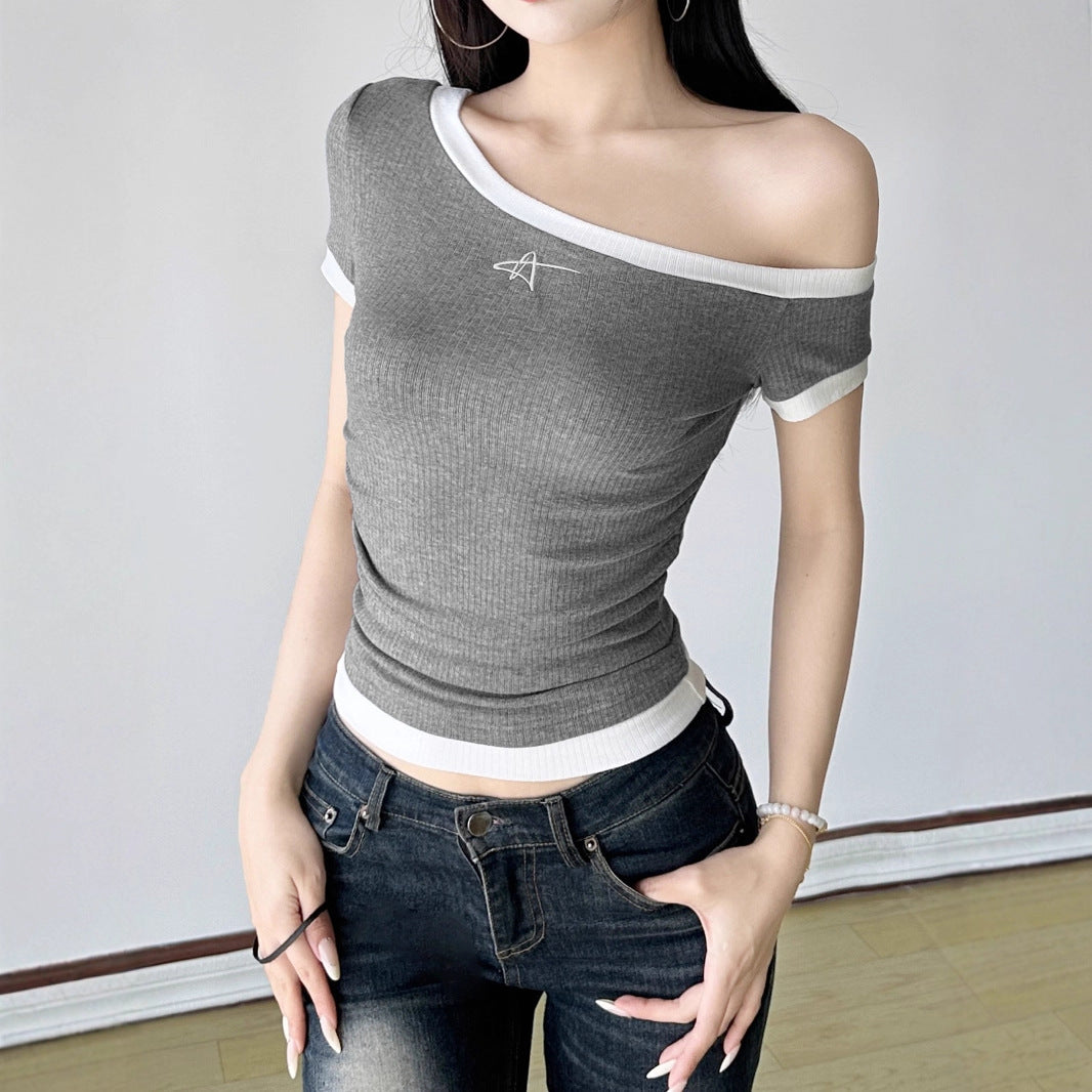 Damen figurbetontes Kurzarmshirt Drune
