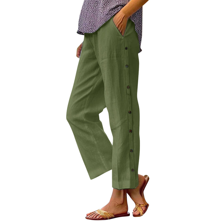 Damen Leichte und luftige Sommerhose mit seitlichen Knöpfen Drune