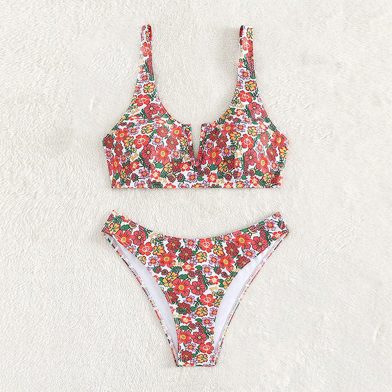 Damen Floral Design Bikini Drune