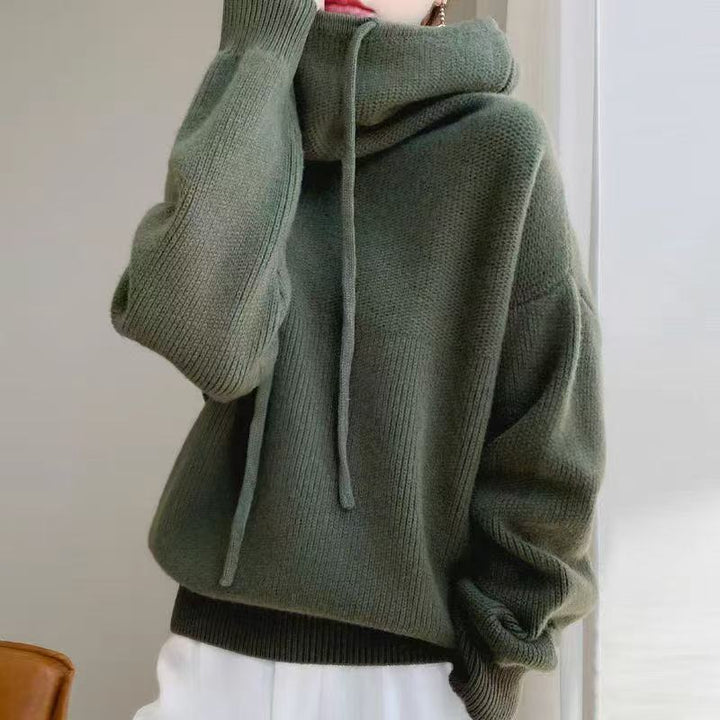 Damen Oversized-Pullover mit hohem Kragen und lässigem Schnitt Drune