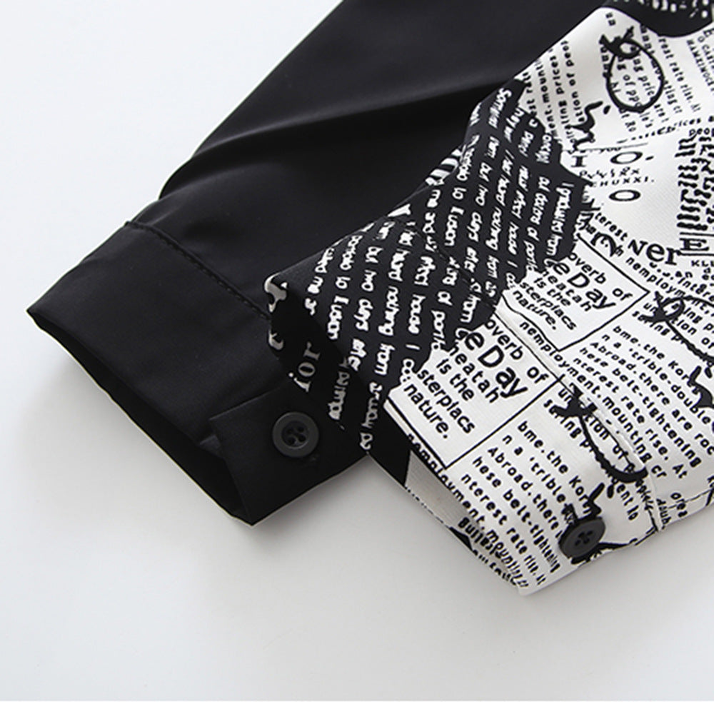 Damen Modische Bluse mit kreativem Druck Drune