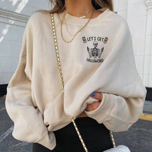 Damen Sweatshirt mit kreativem Halloween-Design Drune