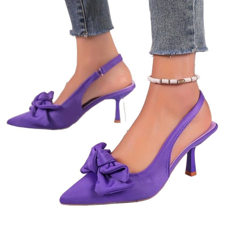 Damen elegante Slingback-Pumps mit dekorativem Schleifen-Detail Drune