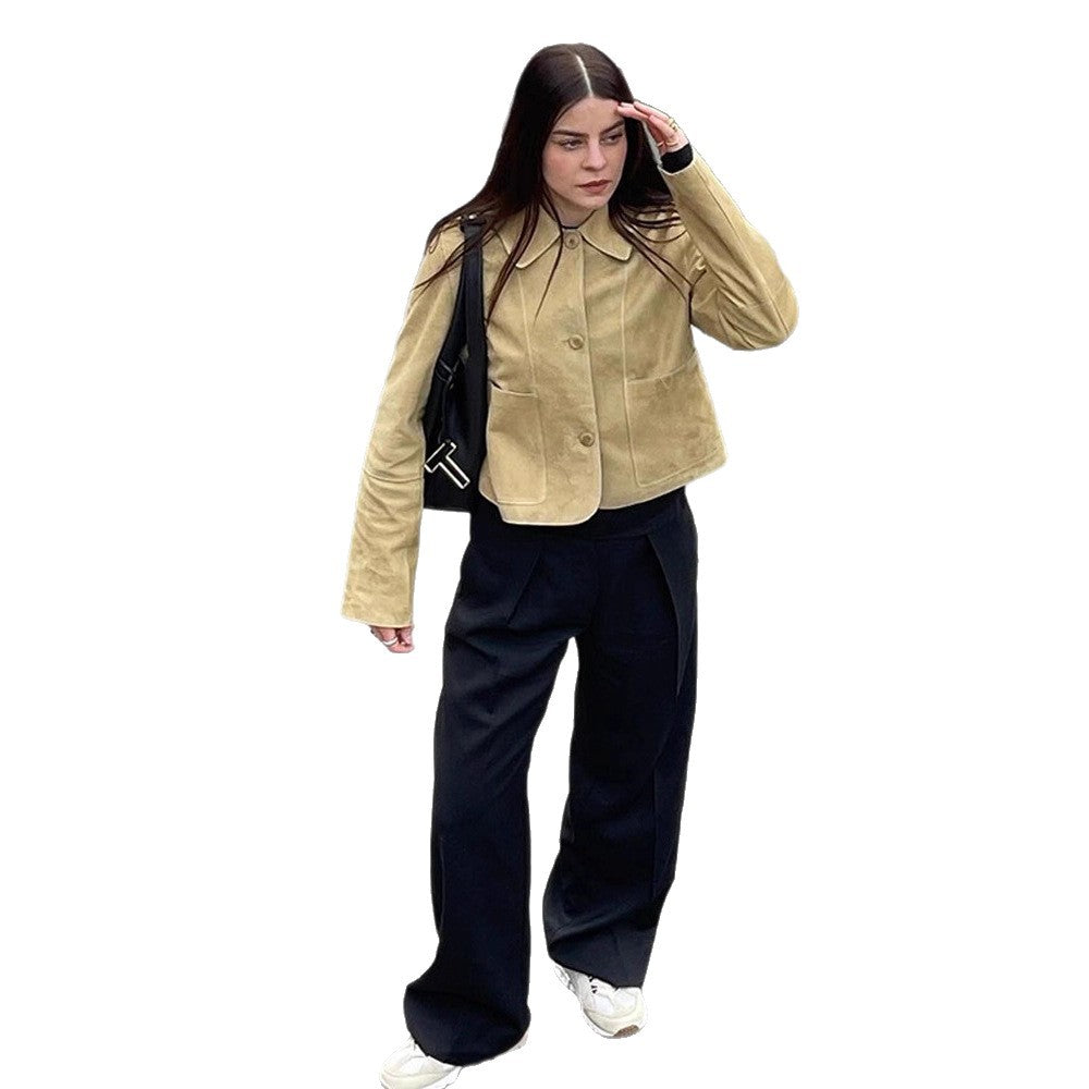 Damen Kunstlederjacke im zeitlosen Design mit eleganten Details Drune