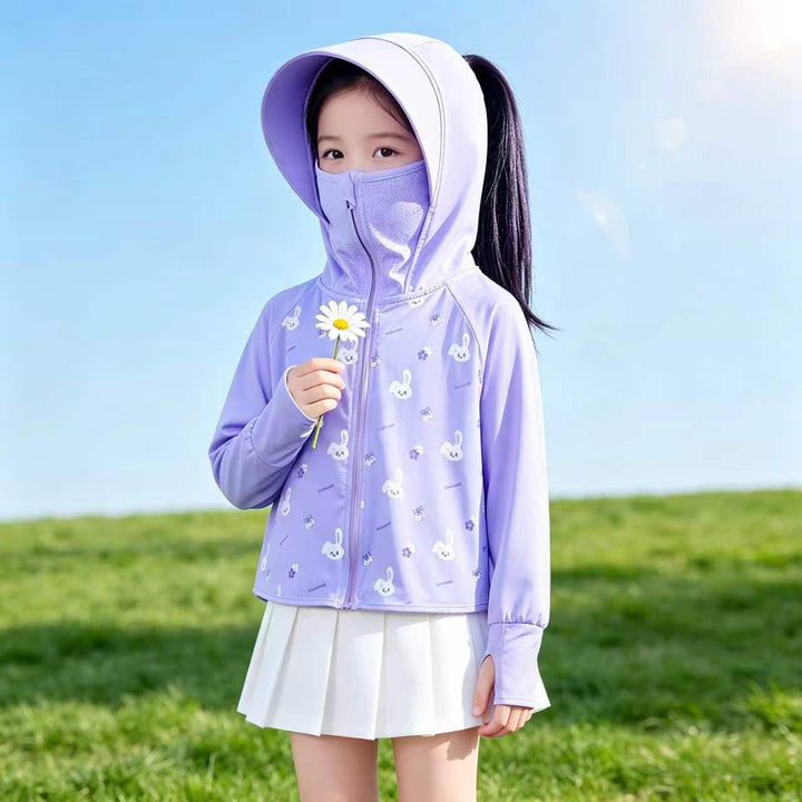 Mädchen multifunktionale Sonnenjacke mit Kapuze Drune