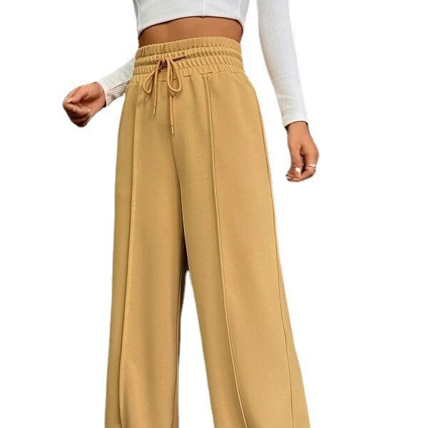 Damen weite Freizeit-Hose mit elastischem Bund und seitlichen Taschen Drune