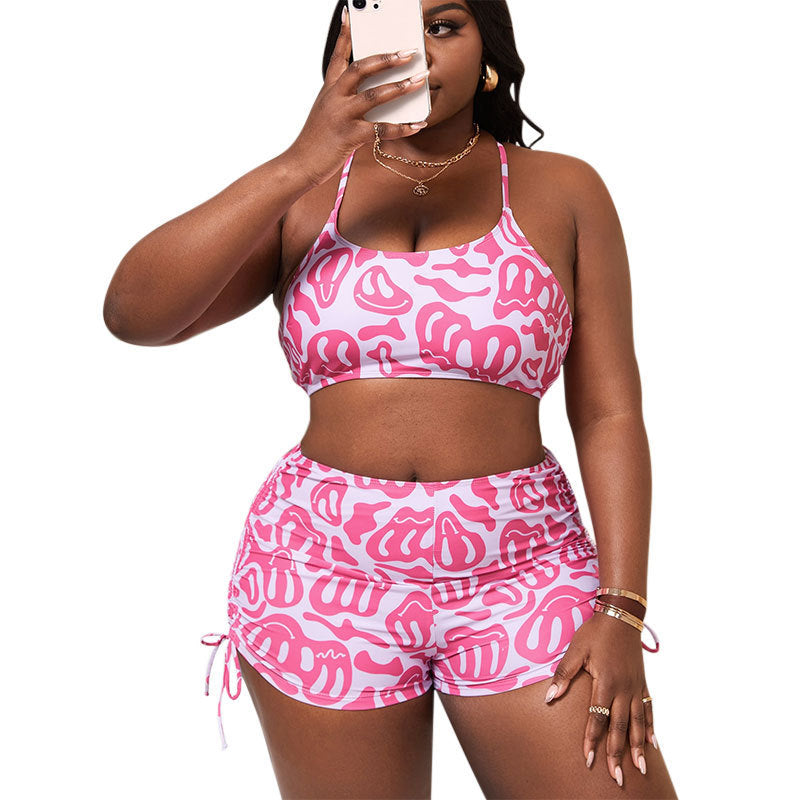 Damen Sportlich geschnittenes Bikini-Set mit Raffungen Drune
