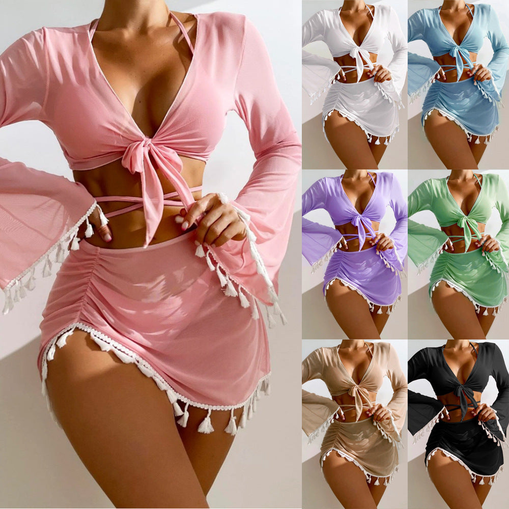 Damen Strandoutfit mit eleganten Schnürdetails Drune