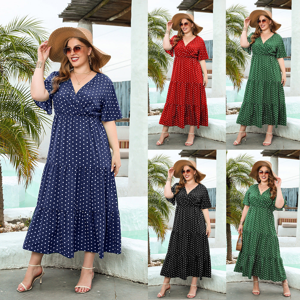 Damen Maxikleid mit trendigem Wickeldesign und feminine Rüschendetails Drune