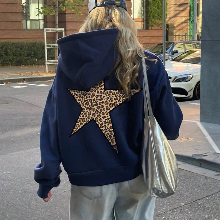 Damen Kapuzenpullover mit glitzerndem Sternmotiv Drune