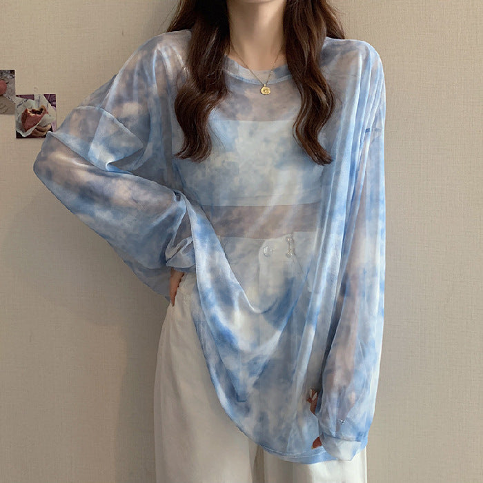 Damen lässiges Oversized-Shirt mit modernem Muster Drune