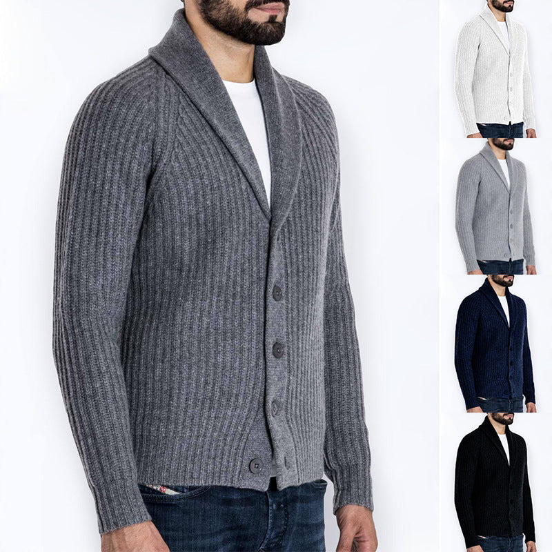 Herren Strickjacke mit modernem Schalkragen Drune