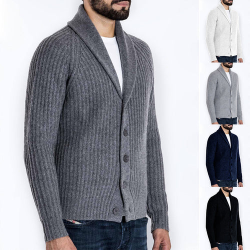 Herren Strickjacke mit modernem Schalkragen Drune