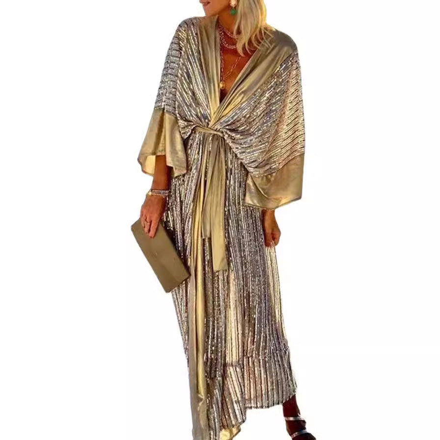 Damen Schimmernder Kaftan mit luxuriösen Details Drune