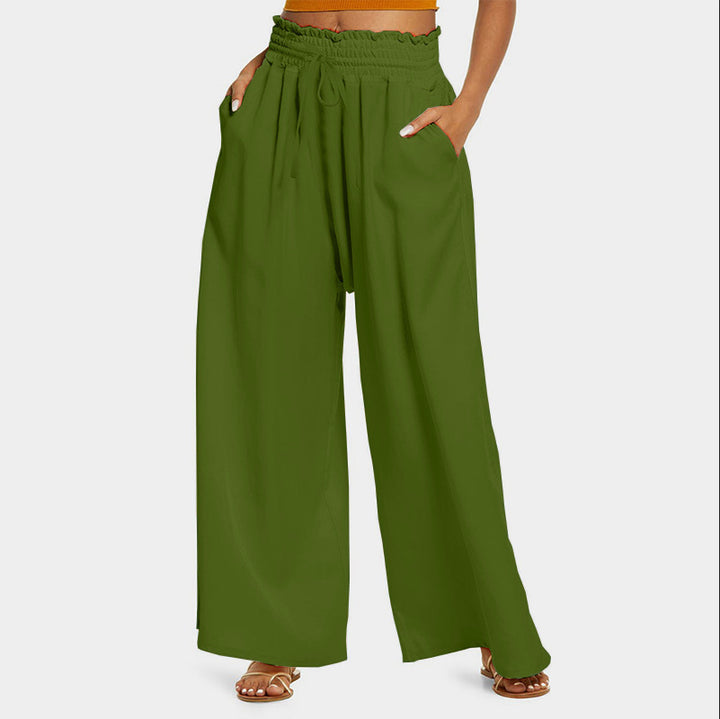 Damen Weitgeschnittene Hose mit elastischem Bund und seitlichen Taschen Drune