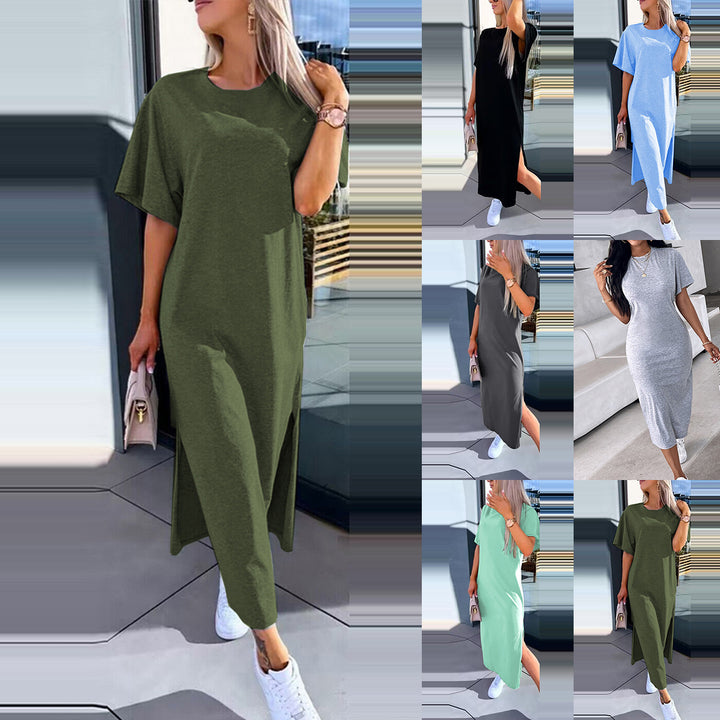 Frauen Freizeit Maxi Kleid Drune