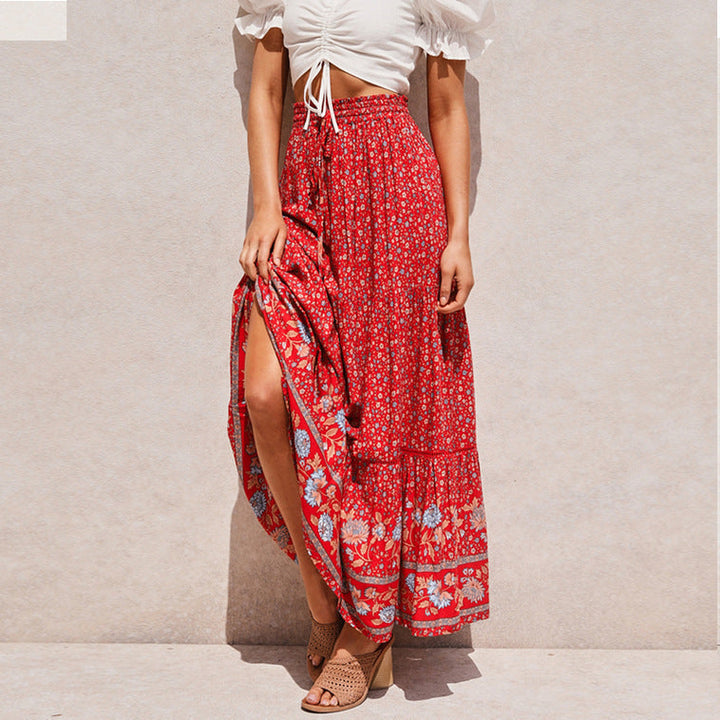 Damen Maxi-Rock aus floraler Baumwolle Drune