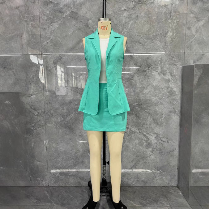 Damen Zweiteiliges Blazer- und Rock-Set mit modernem Schnitt Drune