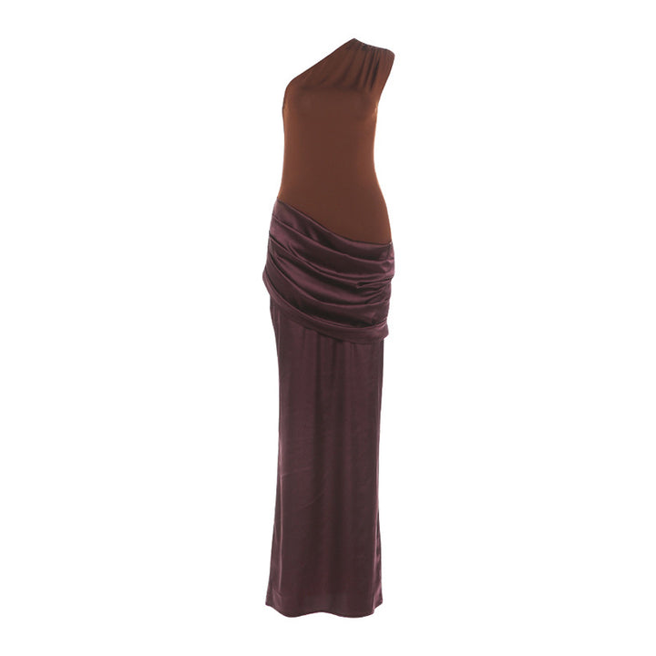 Damen Elegantes Maxikleid mit asymmetrischem Schnitt und raffinierten Drapierungen Drune