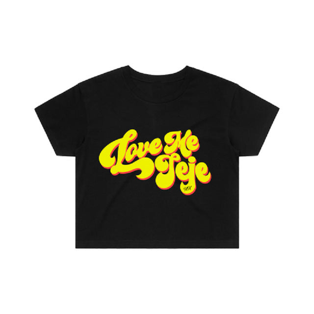 Damen Crop-T-Shirt mit kreativem Schriftzug und modernem Design Drune