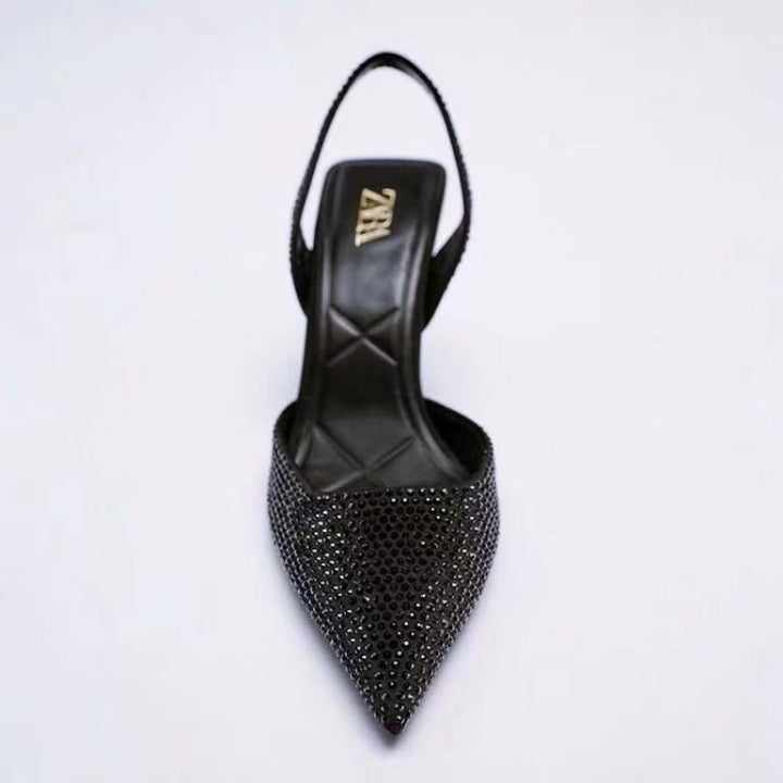 Damen Glamouröse Slingback-Pumps mit Strassverzierungen Drune