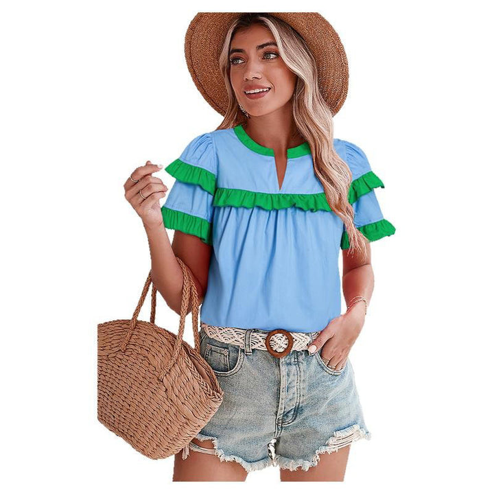 Damen Freizeitbluse mit Rüschendetails und modernen Akzenten Drune