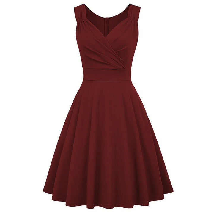 Damen A-Linien Kleid mit elegantem Wickeldesign und taillierter Silhouette Drune