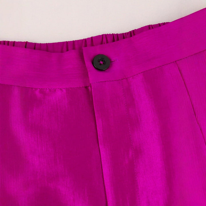 Damen elegante weite Hose mit voluminösem Rüschenabschluss Drune
