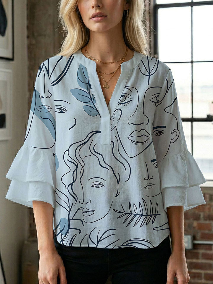 Damen Bluse mit wunderschönen floralem Design Drune