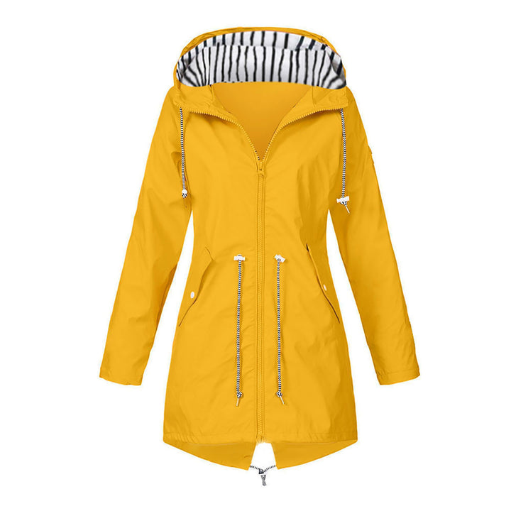 Damen wasserabweisende Freizeitjacke mit verstellbarem Kapuzenkragen und funktionalen Taschen Drune