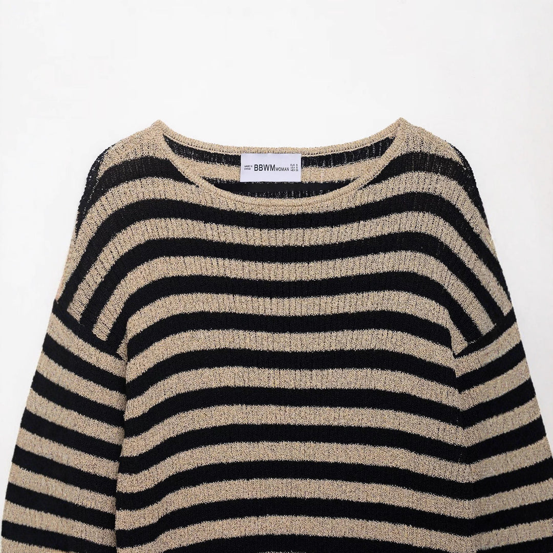 Damen Strickpullover mit stilvollem Streifendessin und weichem Material Drune