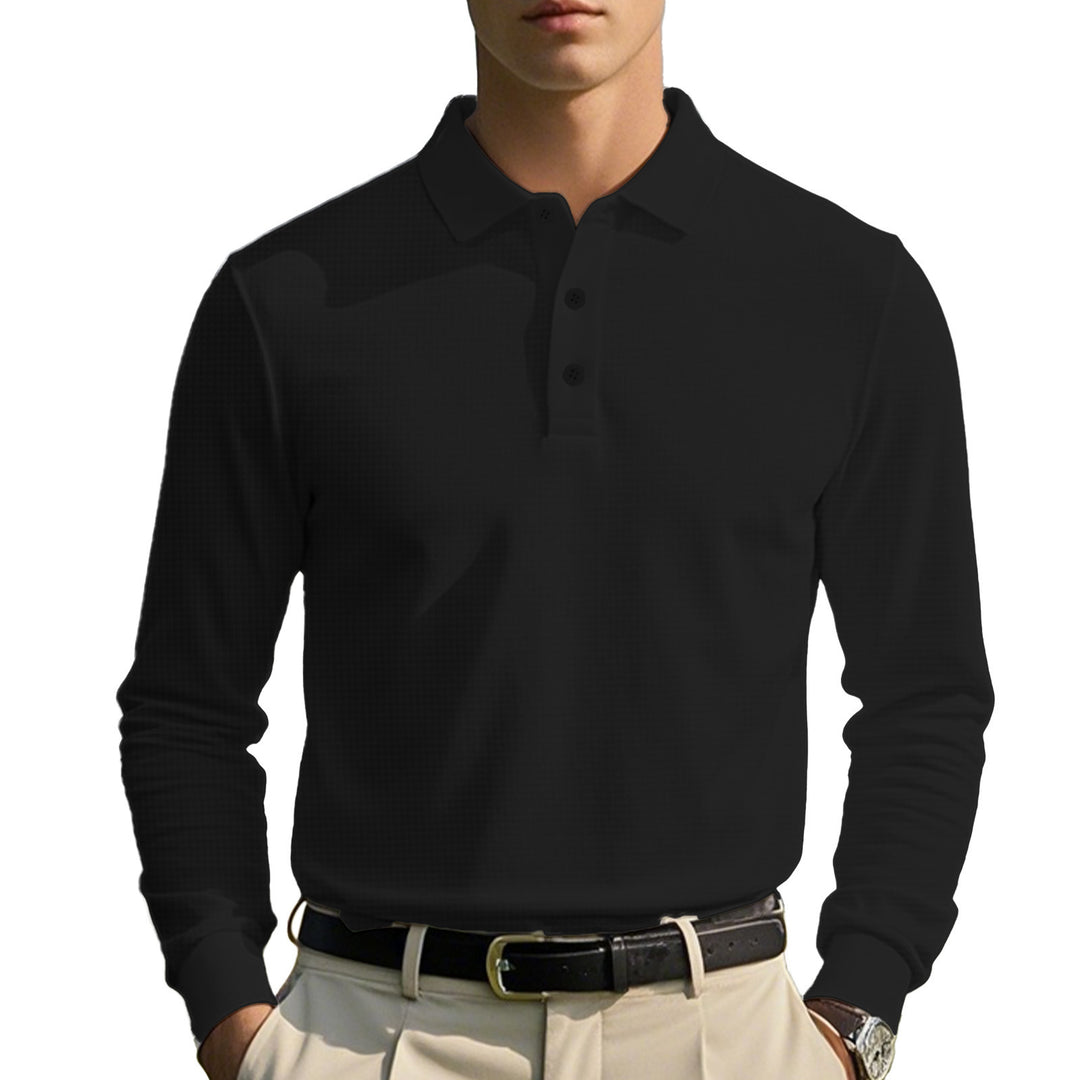 Herren Langarm-Polohemd mit sportlichem Schnitt und atmungsaktiven Materialien Drune