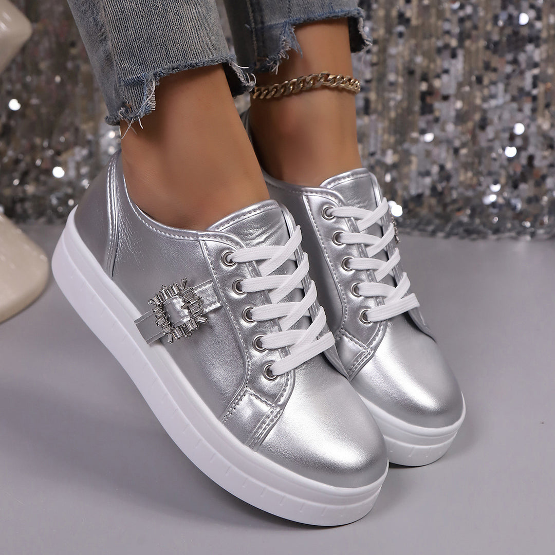 Damen Mode Plattform Sneaker Drune