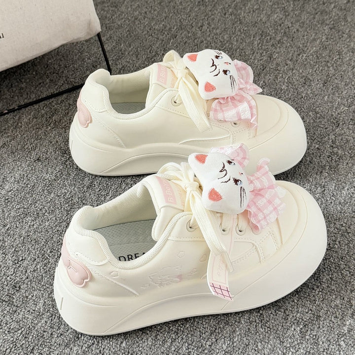 Damen Sportliche Sneaker mit verspieltem Katzenmotiv und weich gepolsterter Sohle Drune