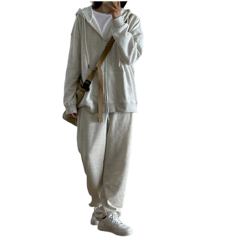 Damen Urbanes Lounge-Set mit Kapuzenpullover und weiten Jogginghosen Drune