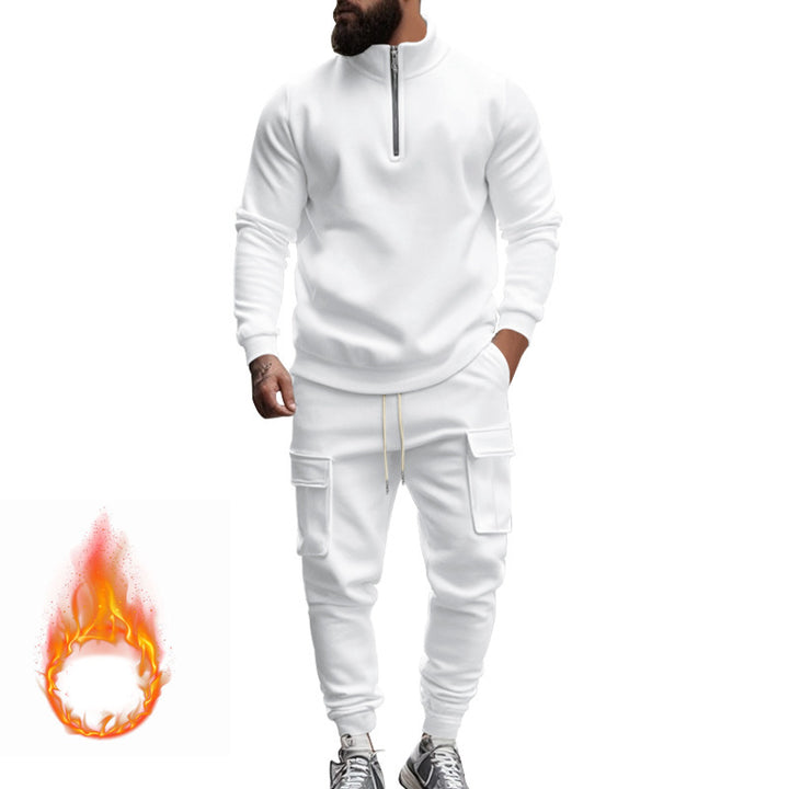 Herren nan sportlicher Cargo-Jogginganzug mit Troyerkragen Drune