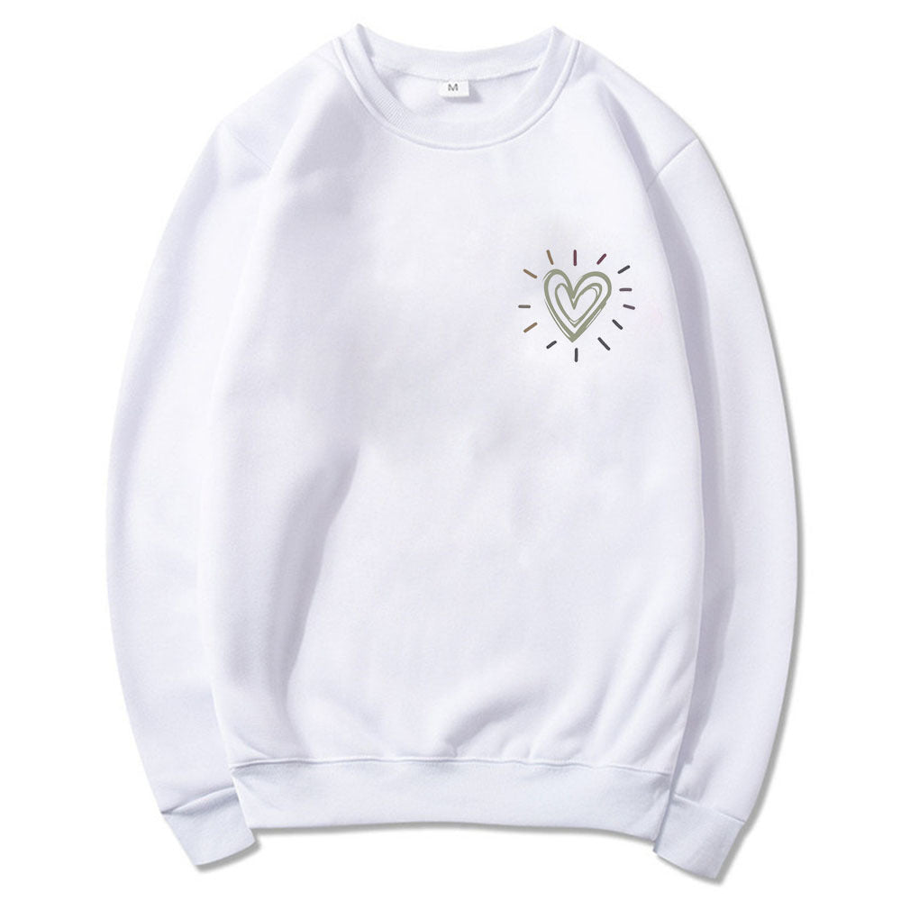 Damen Oversized Sweatshirt mit niedlichem Herzmotiv und lässigem Schnitt Drune