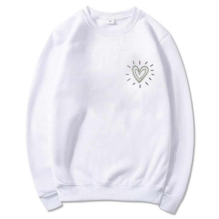 Damen Oversized Sweatshirt mit niedlichem Herzmotiv und lässigem Schnitt Drune