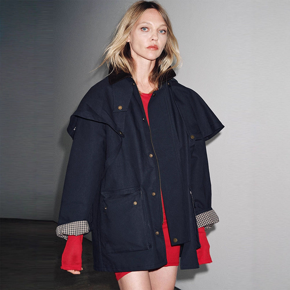 Damen wasserabweisende Outdoor-Jacke mit innovativem Kapuzen-Design Drune