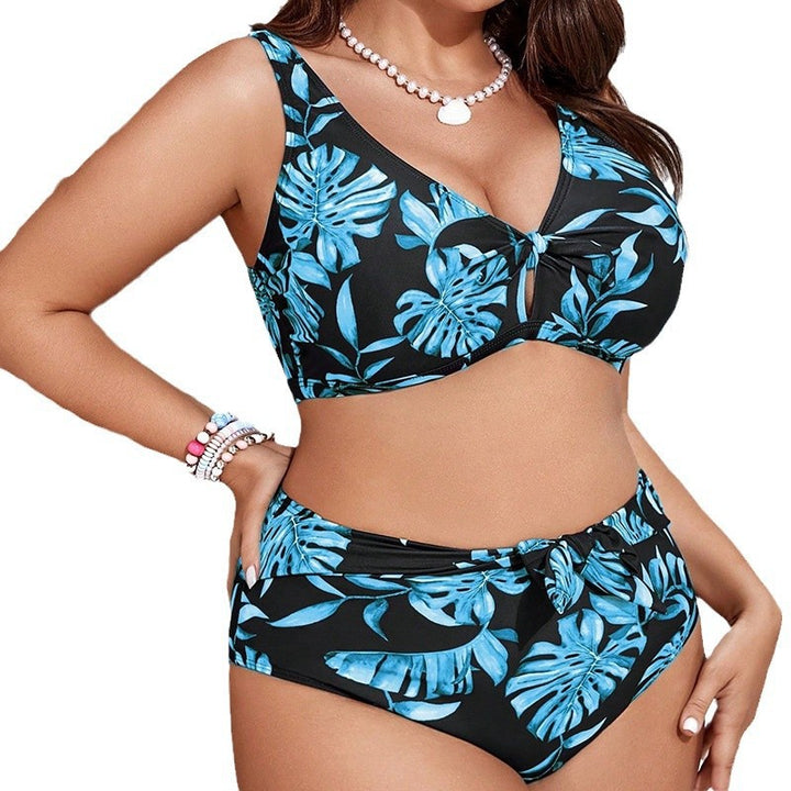 Damen Bikini Set mit floralem Schnitt und hohem Taillenslip Drune
