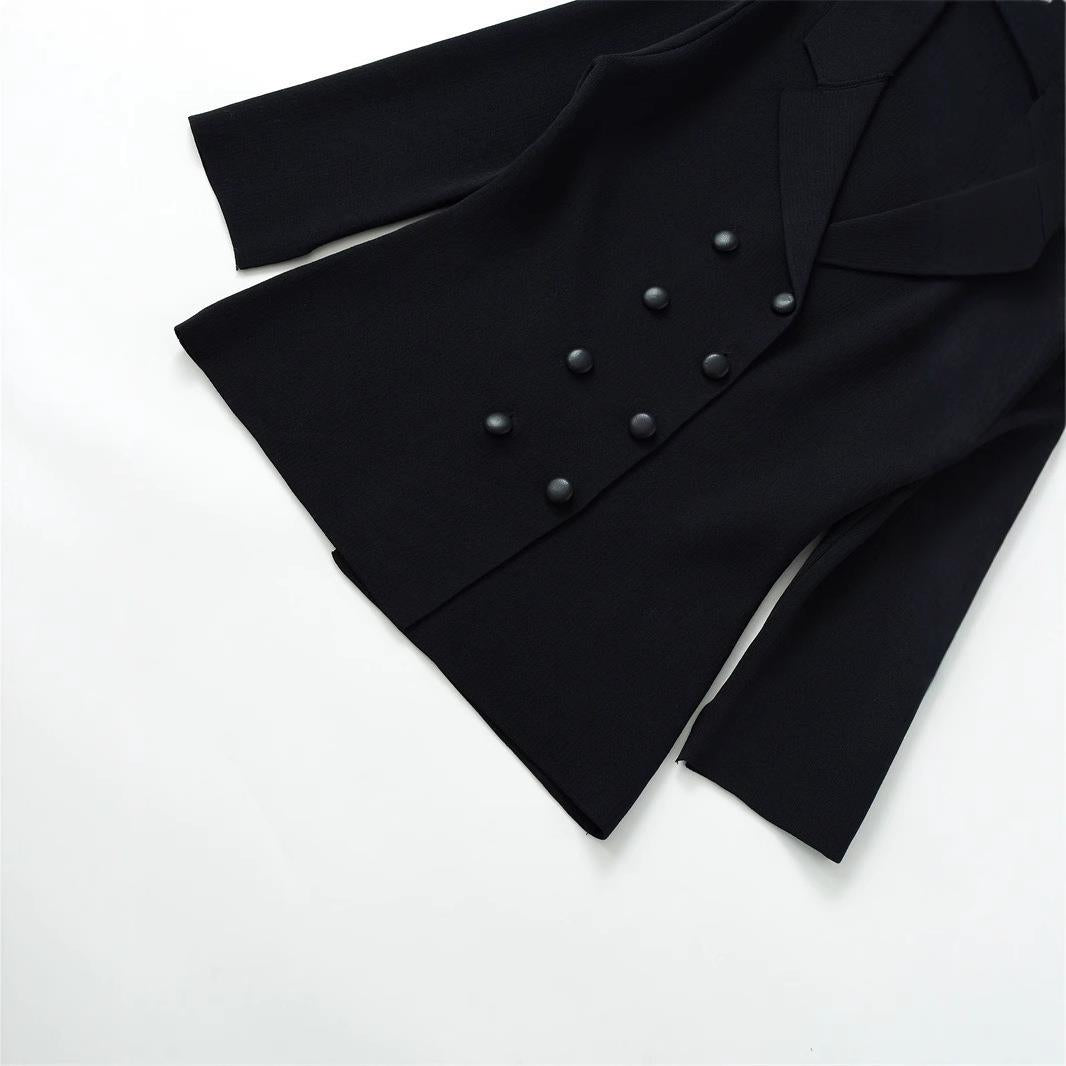 Damen elegante Blazerjacke mit doppelter Knopfleiste und femininer Silhouette Drune
