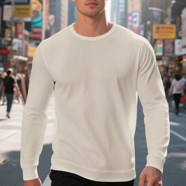 Herren lässiger Rundhalspullover mit strukturiertem Design Drune