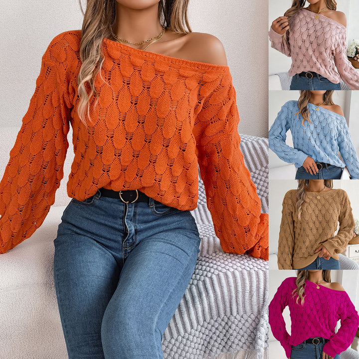 Damen Übergroßer Strickpullover mit Schleifenmuster Drune