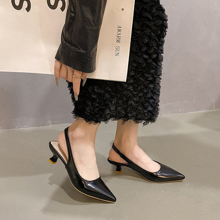 Damen Slingback-Pumps mit spitzer Zehenpartie und modischem Blockabsatz Drune