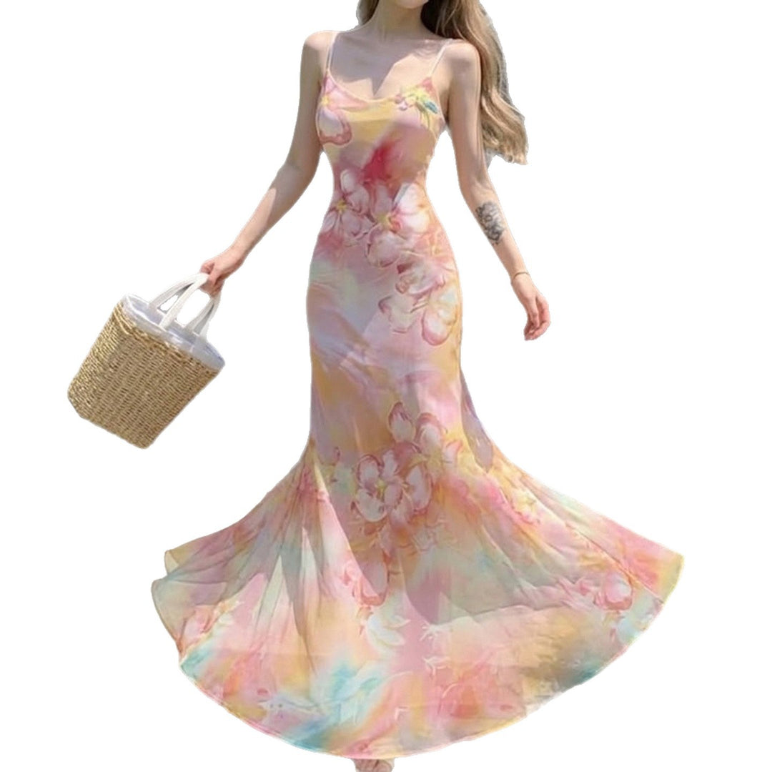 Damen Maxikleid mit floralen Akzenten und raffiniertem Schnitt Drune
