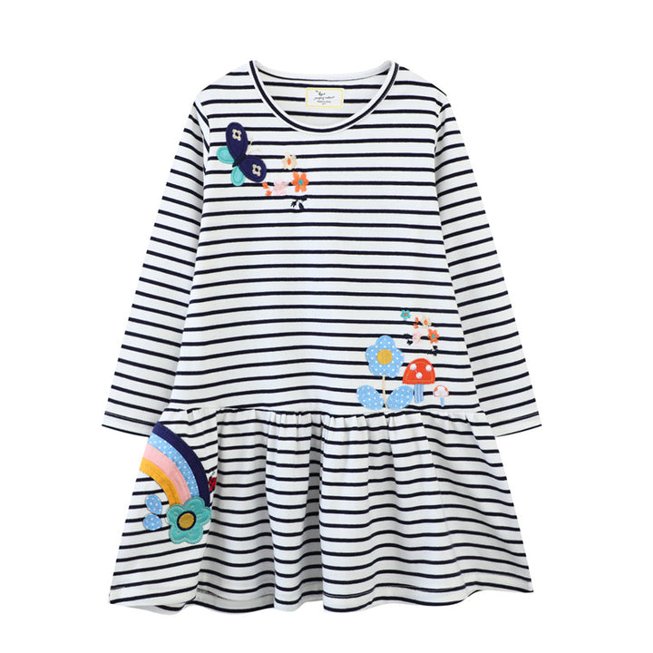 Mädchen Freizeitkleid mit bunten Stickereien Drune